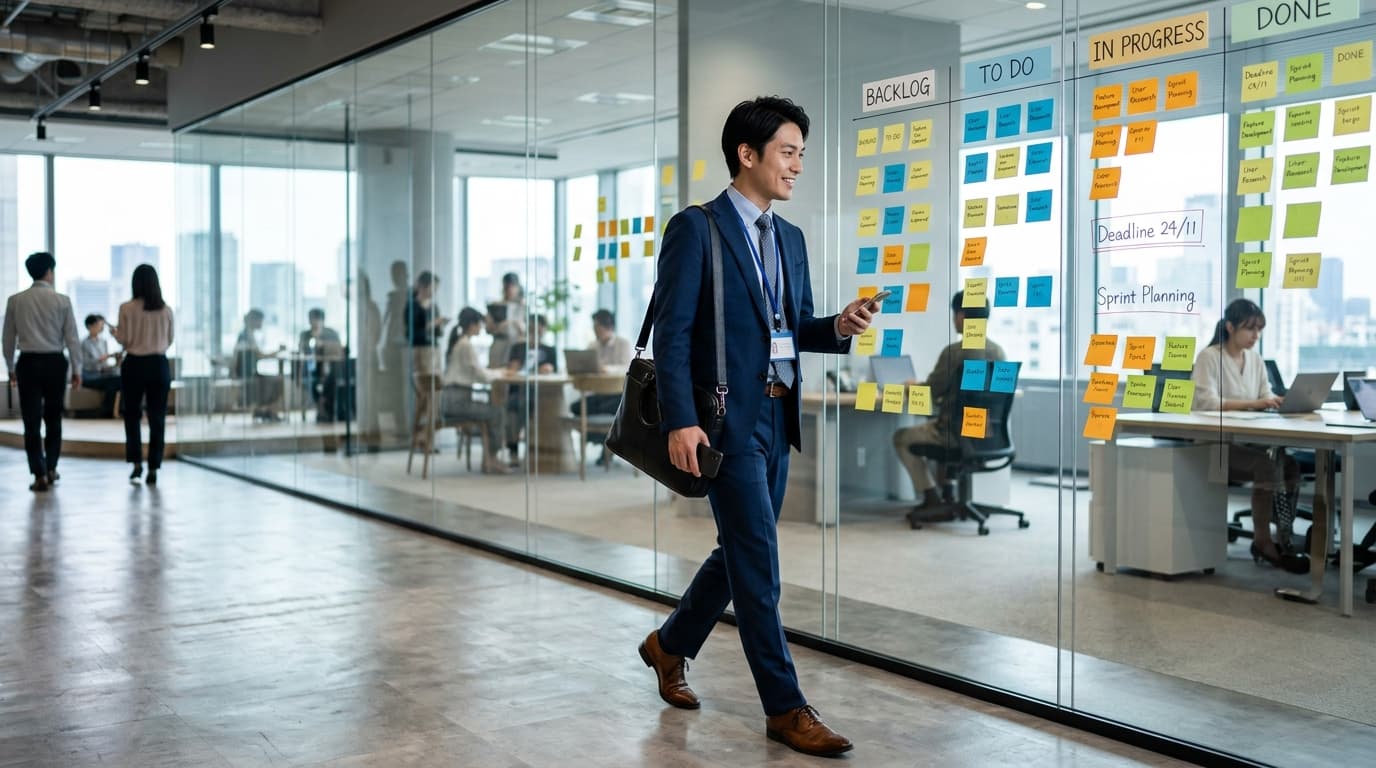 Professional using CRM